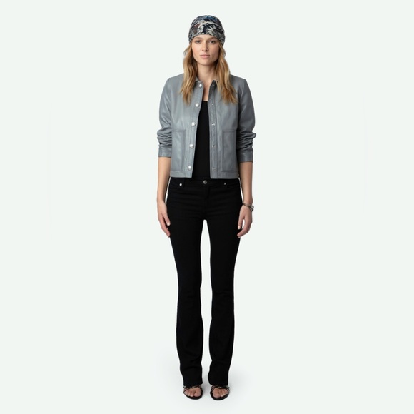Zadig & Voltaire Jackets & Blazers - NEW! Zadig & Voltaire Leather Grey Jacket, M